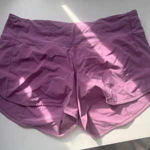 Lululemon speed up high rise pink shorts